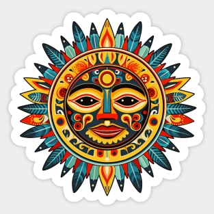 Native American Art Style Sun Mandala Sticker